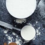 Flour, cinnamon, sugar etc in cups, tablespoons and teaspoons.