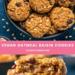 Vegan Oatmeal Raisin Cookies